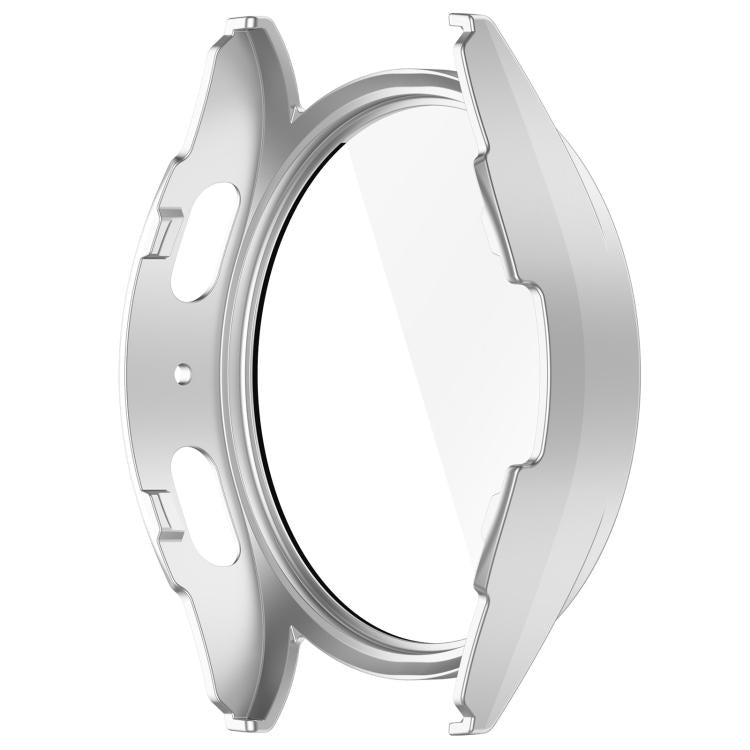 For Samsung Galaxy Watch 7 40mm Tempered Film Integrated Water-resistant PC Watch Protective Cover(Silver)