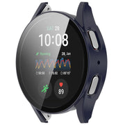 For Samsung Galaxy Watch 7 40mm Tempered Film Integrated Water-resistant PC Watch Protective Cover(Dark Blue)