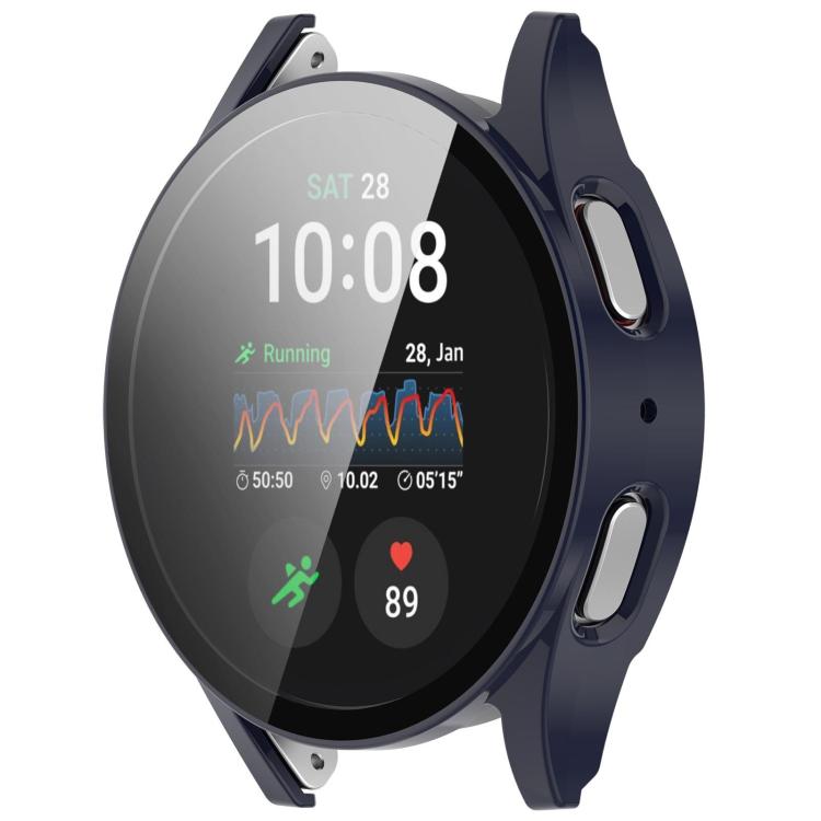 For Samsung Galaxy Watch 7 40mm Tempered Film Integrated Water-resistant PC Watch Protective Cover(Dark Blue)