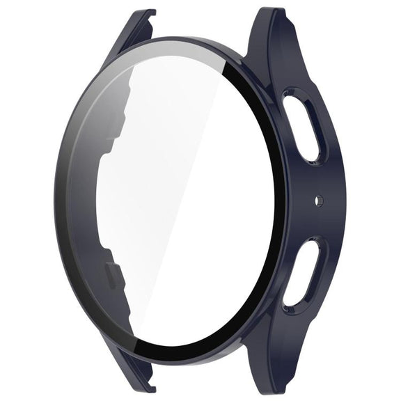 For Samsung Galaxy Watch 7 40mm Tempered Film Integrated Water-resistant PC Watch Protective Cover(Dark Blue)