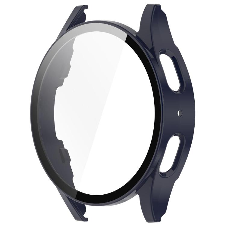 For Samsung Galaxy Watch 7 40mm Tempered Film Integrated Water-resistant PC Watch Protective Cover(Dark Blue)
