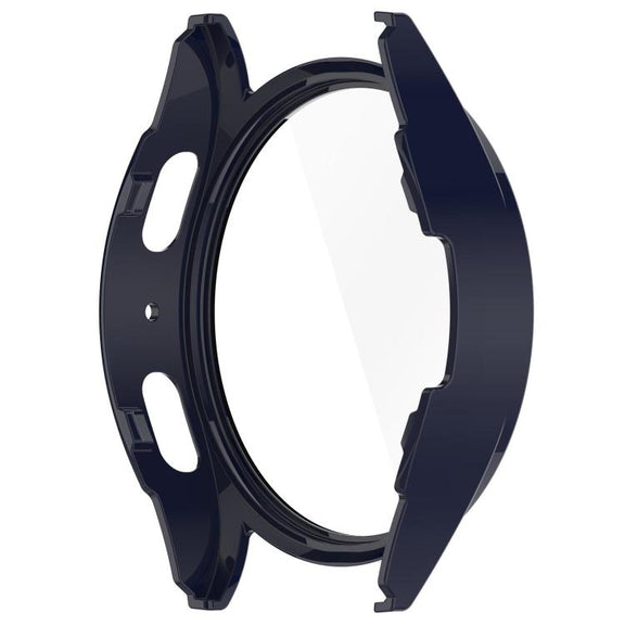 For Samsung Galaxy Watch 7 40mm Tempered Film Integrated Water-resistant PC Watch Protective Cover(Dark Blue)