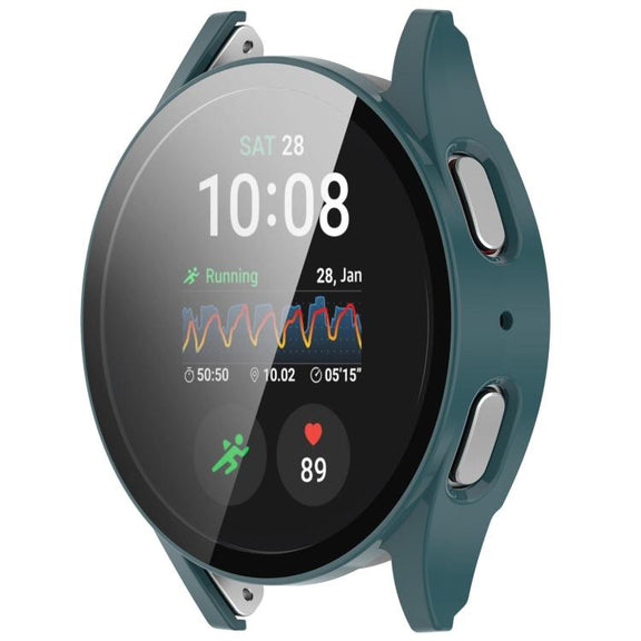 For Samsung Galaxy Watch 7 40mm Tempered Film Integrated Water-resistant PC Watch Protective Cover(Pine Green)
