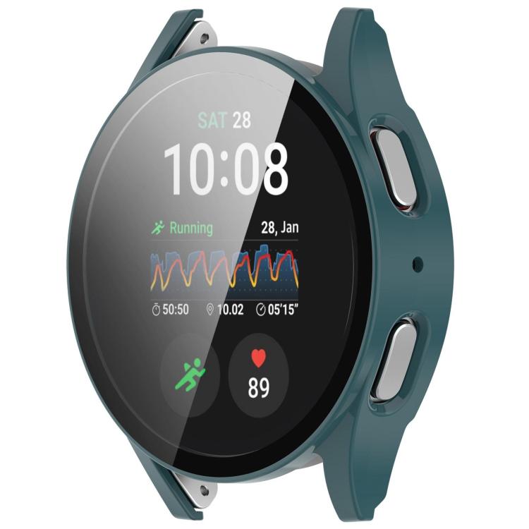 For Samsung Galaxy Watch 7 40mm Tempered Film Integrated Water-resistant PC Watch Protective Cover(Pine Green)