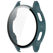 For Samsung Galaxy Watch 7 40mm Tempered Film Integrated Water-resistant PC Watch Protective Cover(Pine Green)