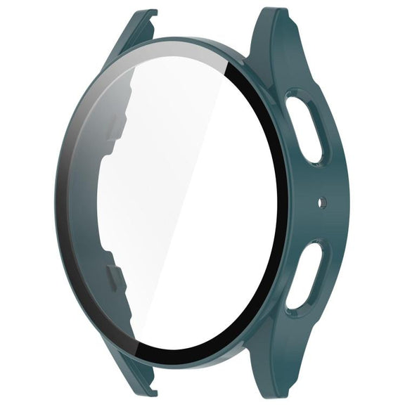 For Samsung Galaxy Watch 7 40mm Tempered Film Integrated Water-resistant PC Watch Protective Cover(Pine Green)
