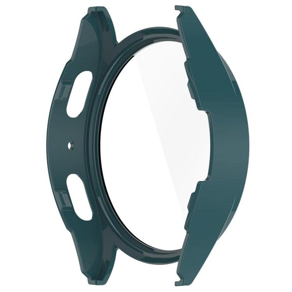For Samsung Galaxy Watch 7 40mm Tempered Film Integrated Water-resistant PC Watch Protective Cover(Pine Green)