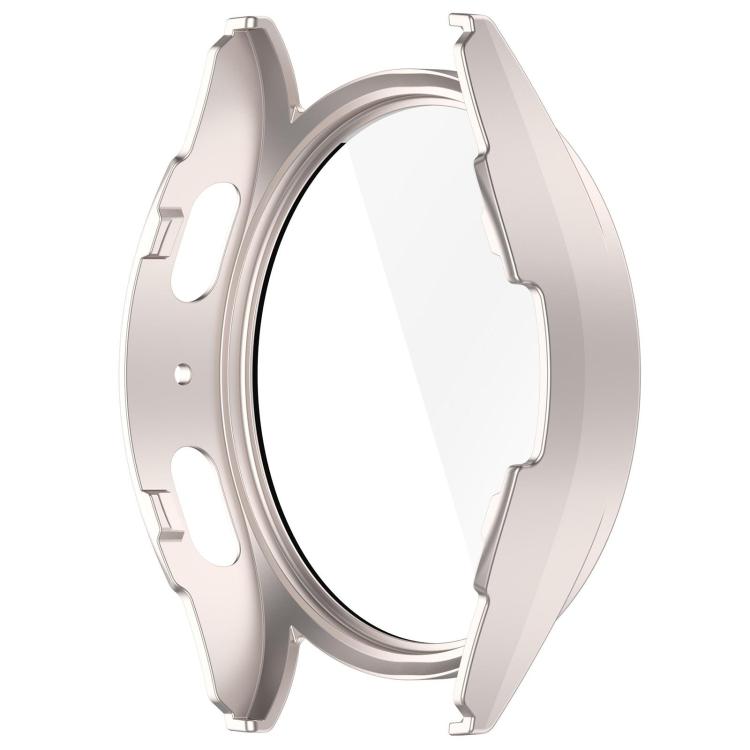 For Samsung Galaxy Watch 7 40mm PC+Tempered Film Integrated Waterproof Watch Protective Case(Starlight) - Watch Cases by PMC TechLife | Online Shopping South Africa | PMC TechLife | Buy Now Pay Later Mobicred