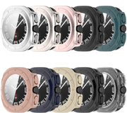 For Samsung Galaxy Watch 7 44mm Tempered Film Integrated Water-resistant PC Watch Protective Cover(Ivory)