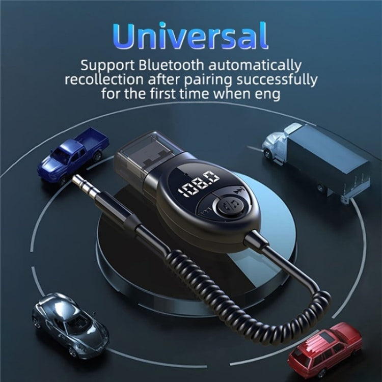 W8 With Telescopic Cable Car Audio Adapter Bluetooth Receiver FM Transmitter - Bluetooth Car Kits by PMC TechLife | Online Shopping South Africa | PMC TechLife | Buy Now Pay Later Mobicred