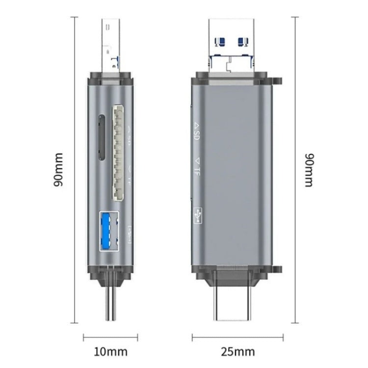 ADS-306 U-Disk Data Transfer Adapter USB / 8 Pin / Type-C Plug SD TF Card Reader - free shipping - PMC Jewellery - Order now!