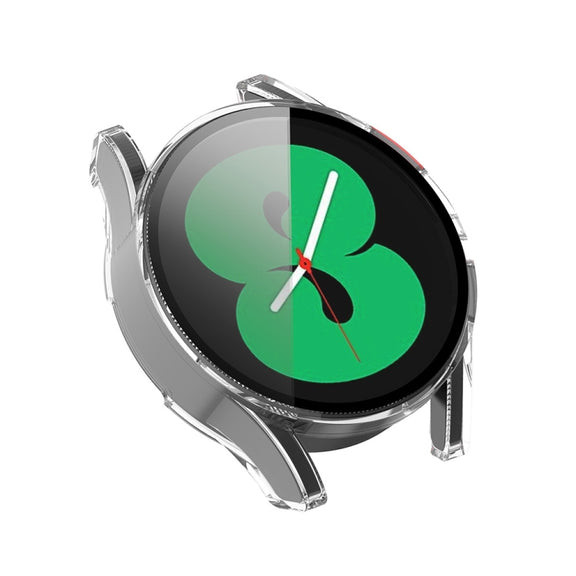 For Samsung Galaxy Watch FE 40mm PC + Tempered Glass Film Integrated Watch Protective Case(Transparent)