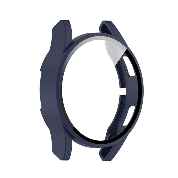 For Samsung Galaxy Watch FE 40mm PC + Tempered Glass Film Integrated Watch Protective Case(Midnight Blue)