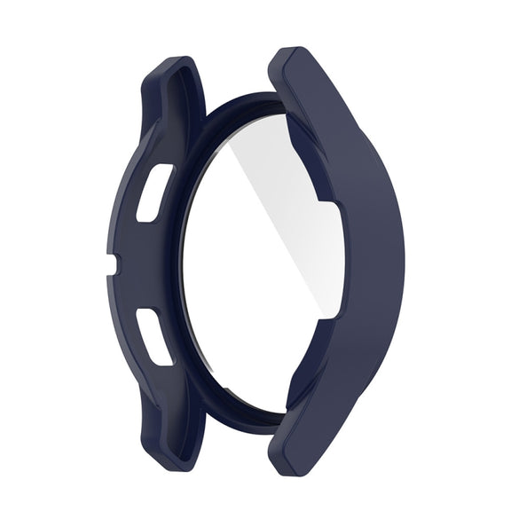 For Samsung Galaxy Watch FE 40mm PC + Tempered Glass Film Integrated Watch Protective Case(Midnight Blue)