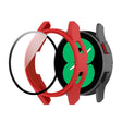 For Samsung Galaxy Watch FE 40mm PC + Tempered Glass Film Integrated Watch Protective Case(Red) - Watch Cases by PMC TechLife | Online Shopping South Africa | PMC TechLife | Buy Now Pay Later Mobicred