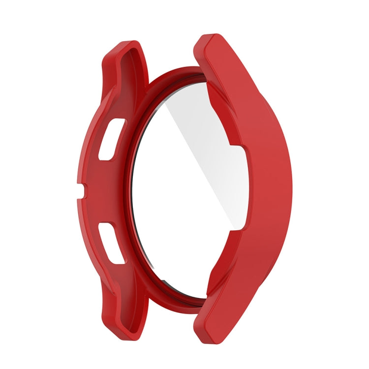 For Samsung Galaxy Watch FE 40mm PC + Tempered Glass Film Integrated Watch Protective Case(Red)