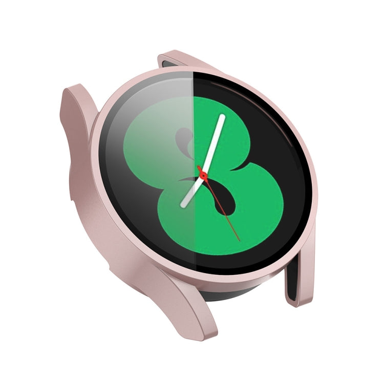 For Samsung Galaxy Watch FE 40mm PC + Tempered Glass Film Integrated Watch Protective Case(Rose Gold) - Watch Cases by PMC TechLife | Online Shopping South Africa | PMC TechLife | Buy Now Pay Later Mobicred