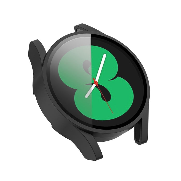 For Samsung Galaxy Watch FE 40mm PC + Tempered Glass Film Integrated Watch Protective Case(Black)
