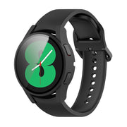 For Samsung Galaxy Watch FE 40mm PC + Tempered Glass Film Integrated Watch Protective Case(Black)