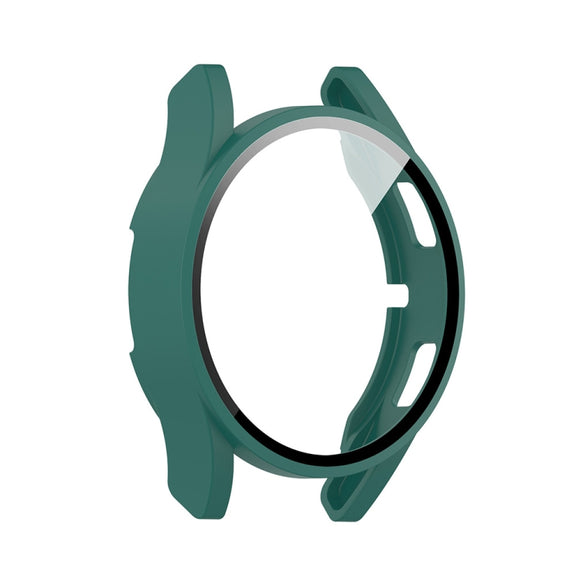 For Samsung Galaxy Watch FE 40mm PC + Tempered Glass Film Integrated Watch Protective Case(Green)