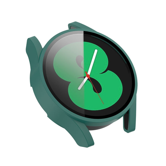 For Samsung Galaxy Watch FE 40mm PC + Tempered Glass Film Integrated Watch Protective Case(Green)