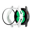 For Samsung Galaxy Watch FE 40mm PC + Tempered Glass Film Integrated Watch Protective Case(White) - Watch Cases by PMC TechLife | Online Shopping South Africa | PMC TechLife | Buy Now Pay Later Mobicred