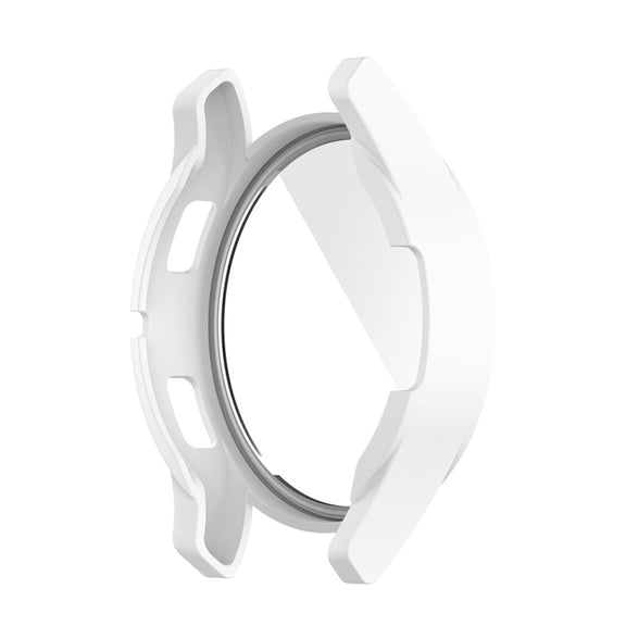 For Samsung Galaxy Watch FE 40mm PC + Tempered Glass Film Integrated Watch Protective Case(White)