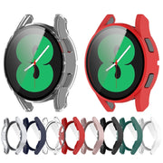 For Samsung Galaxy Watch FE 40mm PC + Tempered Glass Film Integrated Watch Protective Case(Green)