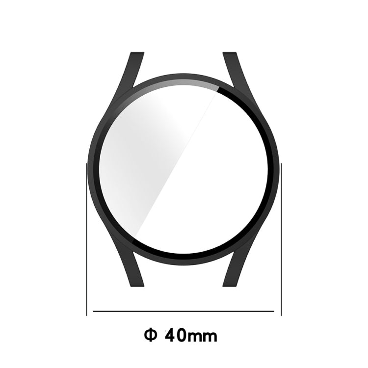 For Samsung Galaxy Watch FE 40mm PC + Tempered Glass Film Integrated Watch Protective Case(Green)