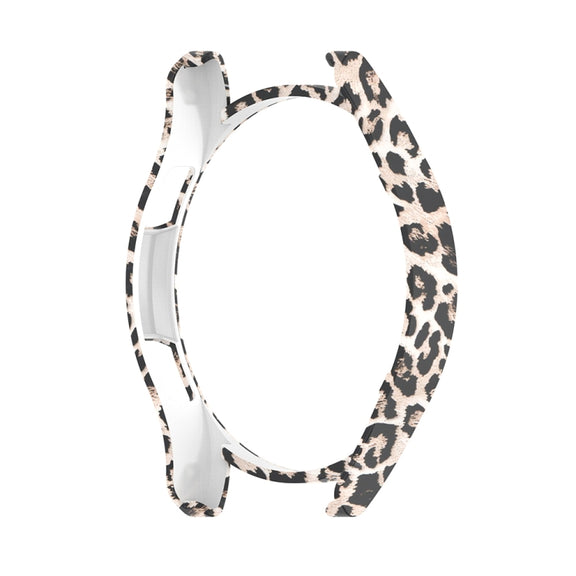 For Samsung Galaxy Watch FE 40mm Half Pack Hollow PC Watch Protective Case(Black Hair Leopard)