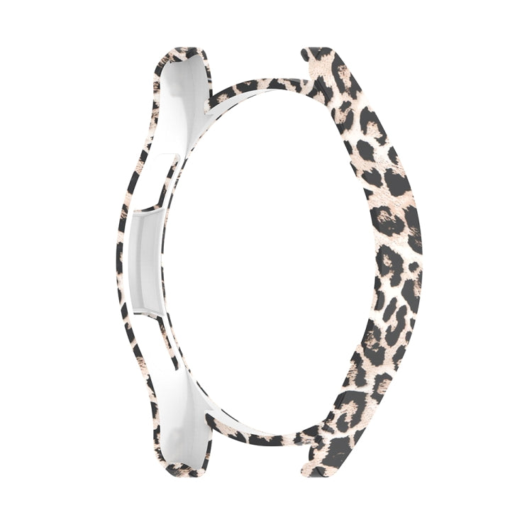 For Samsung Galaxy Watch FE 40mm Half Pack Hollow PC Watch Protective Case(Black Hair Leopard)