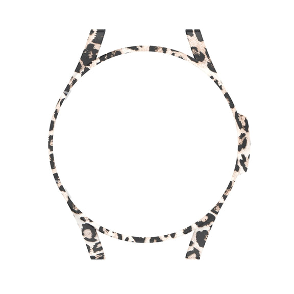 For Samsung Galaxy Watch FE 40mm Half Pack Hollow PC Watch Protective Case(Black Hair Leopard)