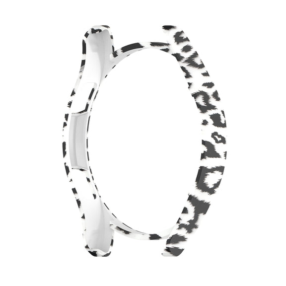 For Samsung Galaxy Watch FE 40mm Half Pack Hollow PC Watch Protective Case(White Hair Leopard)