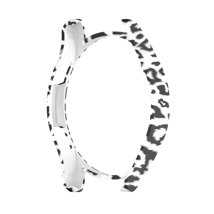For Samsung Galaxy Watch FE 40mm Half Pack Hollow PC Watch Protective Case(White Hair Leopard)