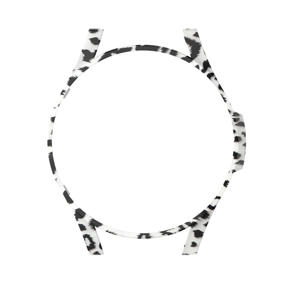 For Samsung Galaxy Watch FE 40mm Half Pack Hollow PC Watch Protective Case(White Hair Leopard)