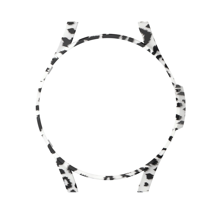 For Samsung Galaxy Watch FE 40mm Half Pack Hollow PC Watch Protective Case(White Hair Leopard)