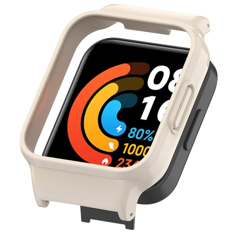 For Redmi Watch 2 Half Pack PC Watch Protective Case(Creamy White) - Watch Cases by PMC TechLife | Online Shopping South Africa | PMC TechLife | Buy Now Pay Later Mobicred