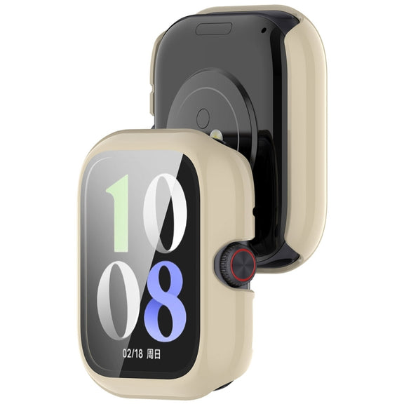 For vivo Watch GT PC + Tempered Glass Film Integrated Watch Protective Case(Ivory White)