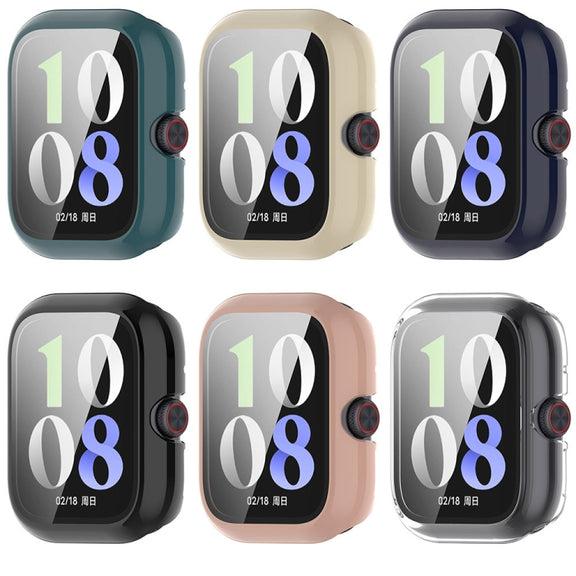 For vivo Watch GT PC + Tempered Glass Film Integrated Watch Protective Case(Transparent White)