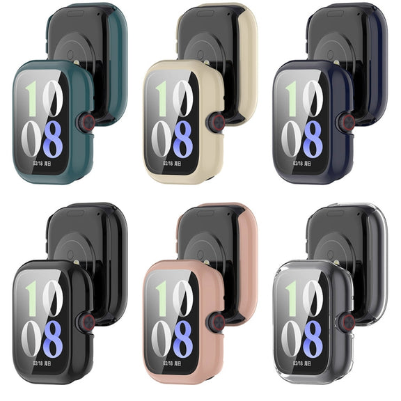 For vivo Watch GT PC + Tempered Glass Film Integrated Watch Protective Case(Ivory White)