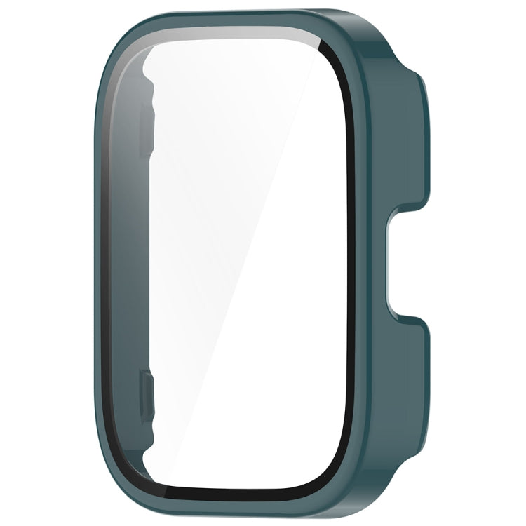 For Amazfit bip5 Unity PC + Tempered Glass Film Integrated Watch Protective Case(Pine Needle Green)