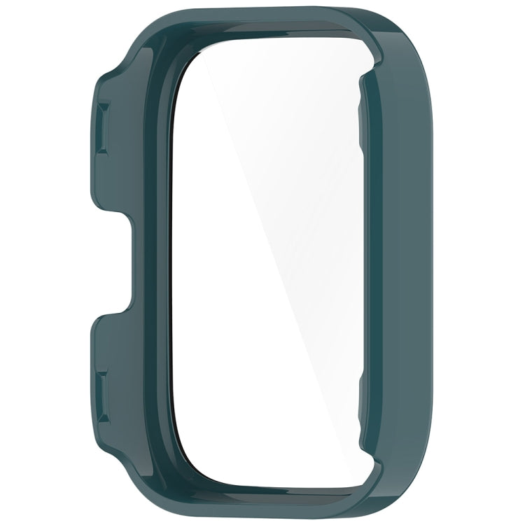 For Amazfit bip5 Unity PC + Tempered Glass Film Integrated Watch Protective Case(Pine Needle Green)