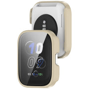 For Amazfit bip5 Unity PC + Tempered Glass Film Integrated Watch Protective Case(Ivory White)
