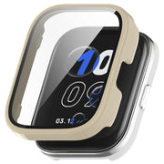 For Amazfit bip5 Unity PC + Tempered Glass Film Integrated Watch Protective Case(Ivory White)