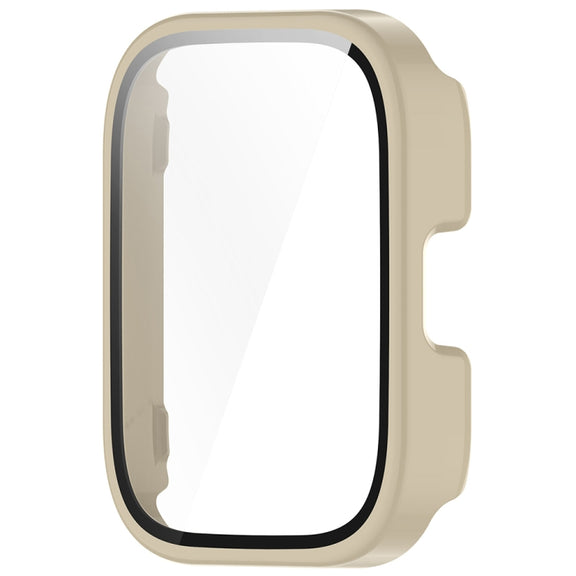 For Amazfit bip5 Unity PC + Tempered Glass Film Integrated Watch Protective Case(Ivory White)