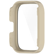 For Amazfit bip5 Unity PC + Tempered Glass Film Integrated Watch Protective Case(Ivory White)