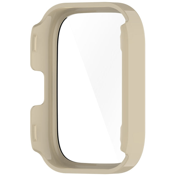 For Amazfit bip5 Unity PC + Tempered Glass Film Integrated Watch Protective Case(Ivory White)