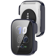 For Amazfit bip5 Unity PC + Tempered Glass Film Integrated Watch Protective Case(Ink Blue)