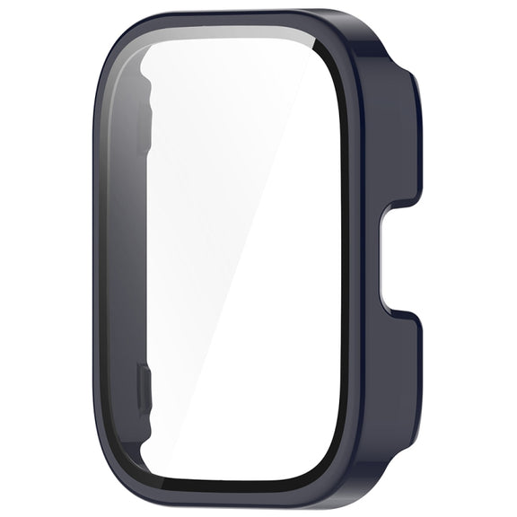 For Amazfit bip5 Unity PC + Tempered Glass Film Integrated Watch Protective Case(Ink Blue)