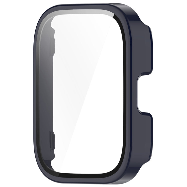 For Amazfit bip5 Unity PC + Tempered Glass Film Integrated Watch Protective Case(Ink Blue)